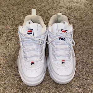 All white fila disruptor 2! Great condition